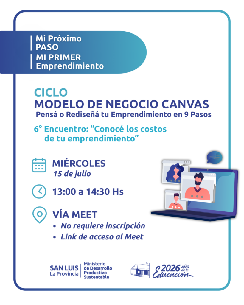 Este miércoles continúa el ciclo Modelo de Negocio Canvas con un encuentro sobre costos