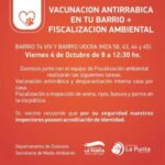 📢Vacunación antirrábica y fiscalización ambiental en tu barrio