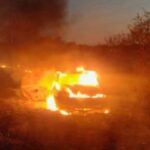 _*Nogolí: un auto se incendió tras un accidente en la ruta nacional 146 *_