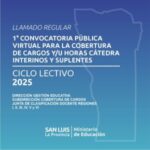 Publicaron la 1ª convocatoria para la cobertura de cargos docentes y horas cátedra 2025